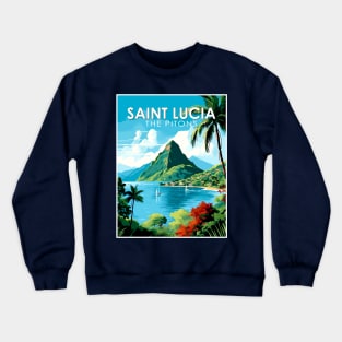 Saint Lucia The Pitons Travel and Tourism advertising Print Crewneck Sweatshirt